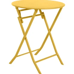 Table de jardin pliante ronde GREENSBORO Moutarde