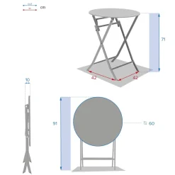 Table de jardin pliante ronde GREENSBORO Pétrole