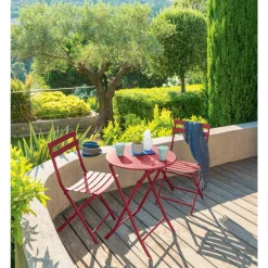 Table de jardin pliante ronde GREENSBORO Grenade