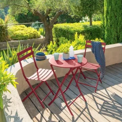 Table de jardin pliante ronde GREENSBORO Grenade