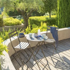 Table de jardin pliante ronde GREENSBORO Tonka