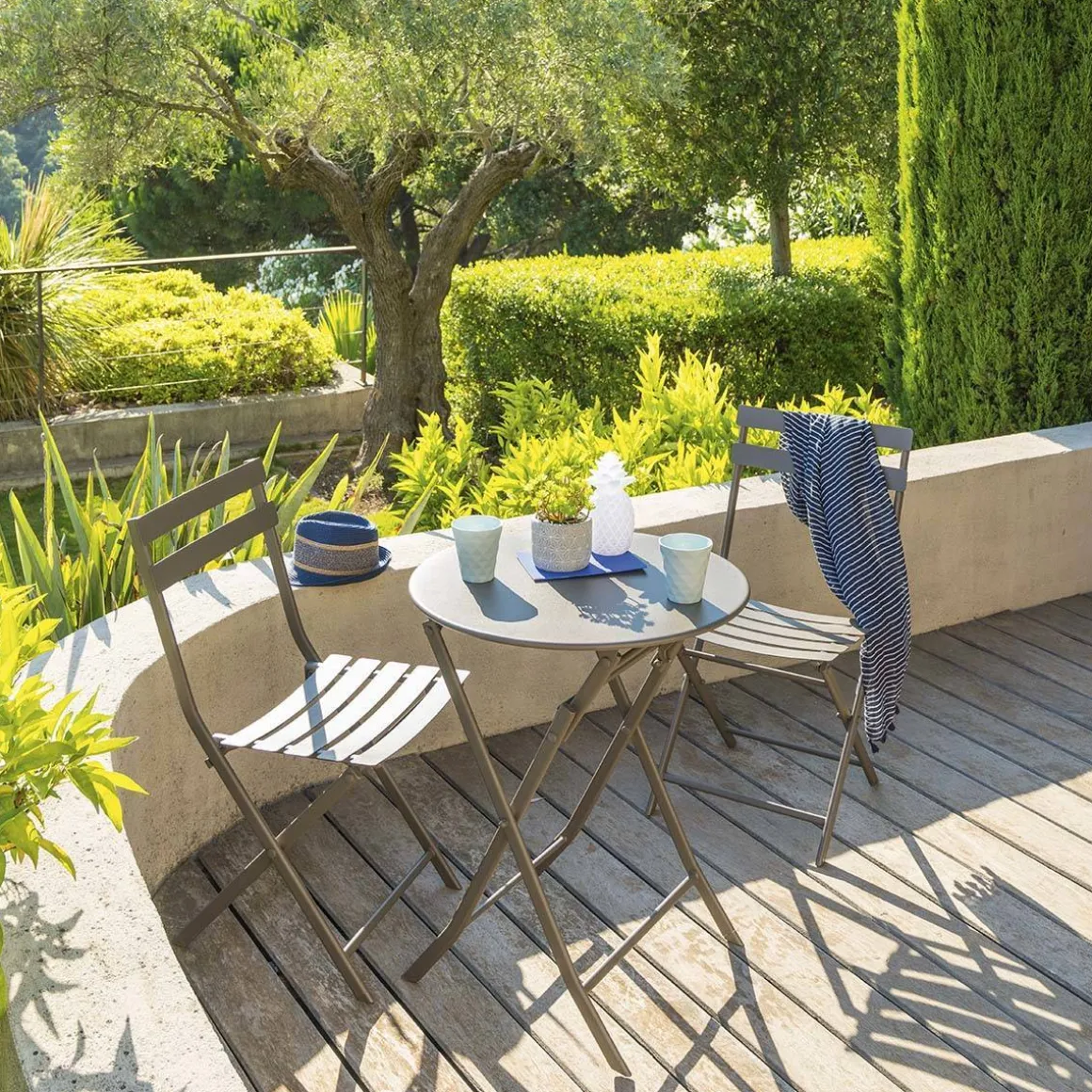 Table de jardin pliante ronde GREENSBORO Tonka