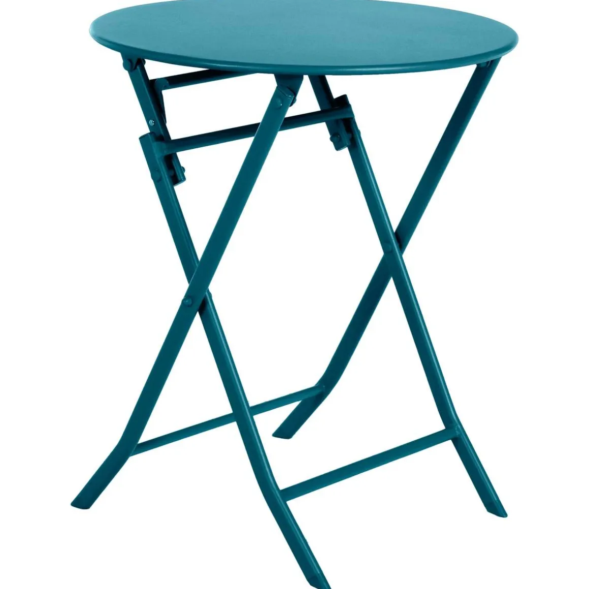 Table de jardin pliante ronde GREENSBORO Bleu canard