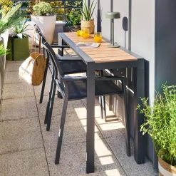 Table de jardin rectangulaire EVASION Honey / Graphite