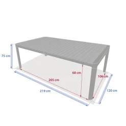 Table de jardin rectangulaire PARADIZE Effet Noyer & Graphite
