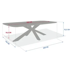 Table de jardin rectangulaire ORACLION Noix / Argile