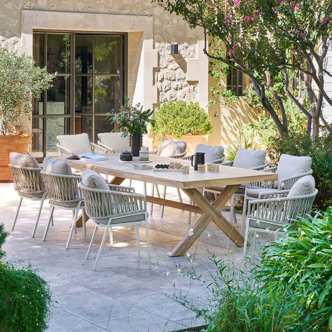 Table de jardin rectangulaire XENIA Eucalyptus