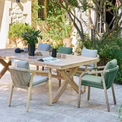 Table de jardin rectangulaire XENIA Eucalyptus