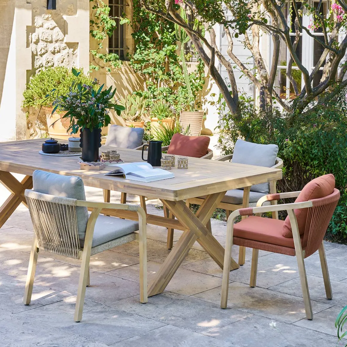 Table de jardin rectangulaire XENIA Eucalyptus
