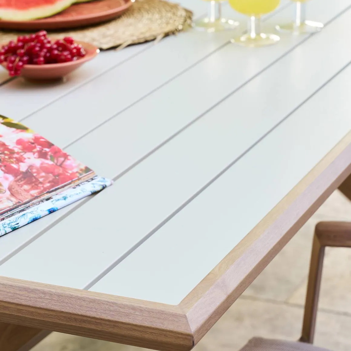 Table de jardin rectangulaire AXIOME Argile / Honey