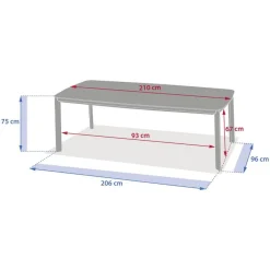 Table de jardin rectangulaire NELORA Beige ficelle / Honey