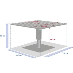 Table de jardin relevable carrée SALIMIA Graphite & Honey