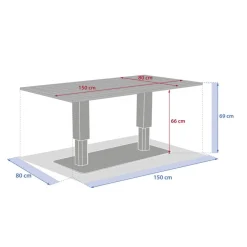 Table de jardin relevable rectangulaire SALIMIA Argile & Lin