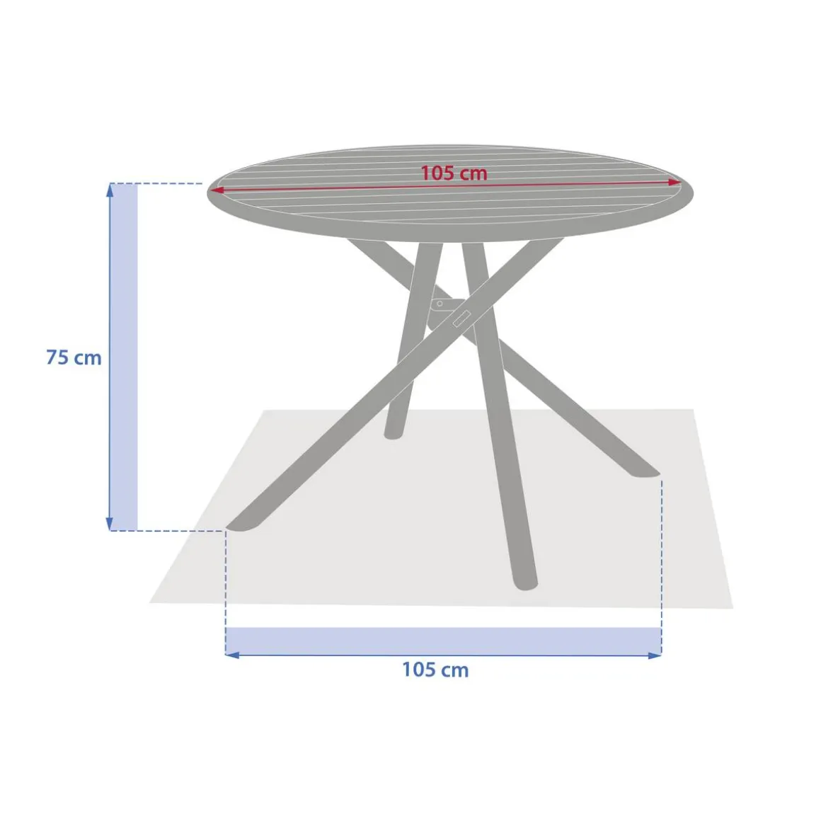 Table de jardin ronde NEBULLIA Argile