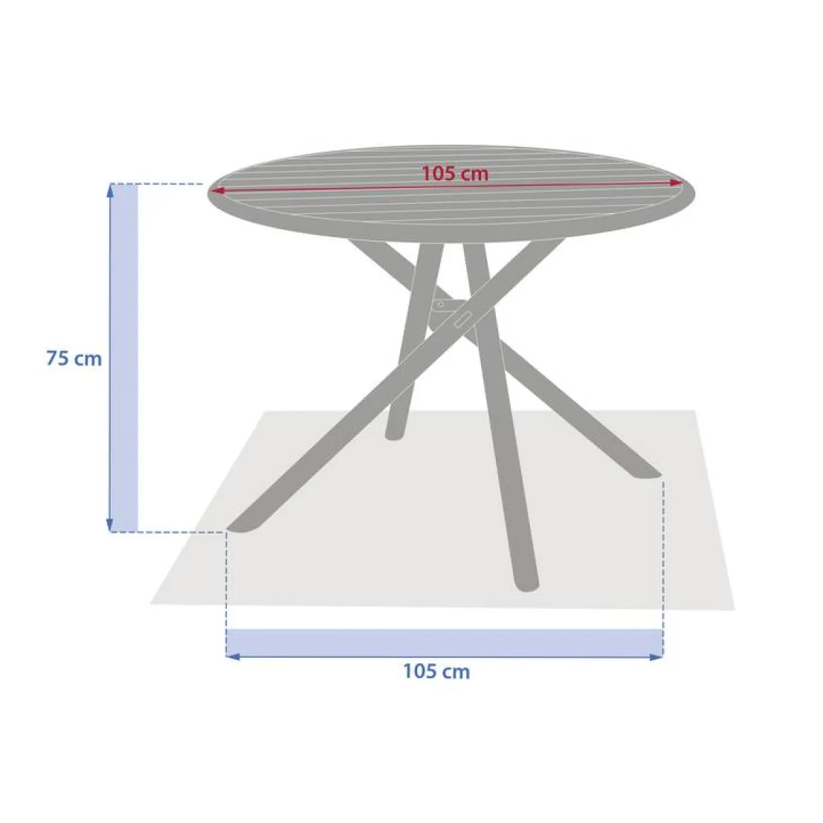 Table de jardin ronde NEBULLIA Argile