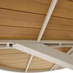 Table de jardin ronde ORACLION Effet bois noix / Argile