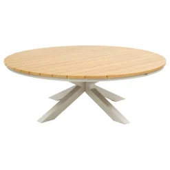 Table de jardin ronde ORACLION Effet bois noix / Argile