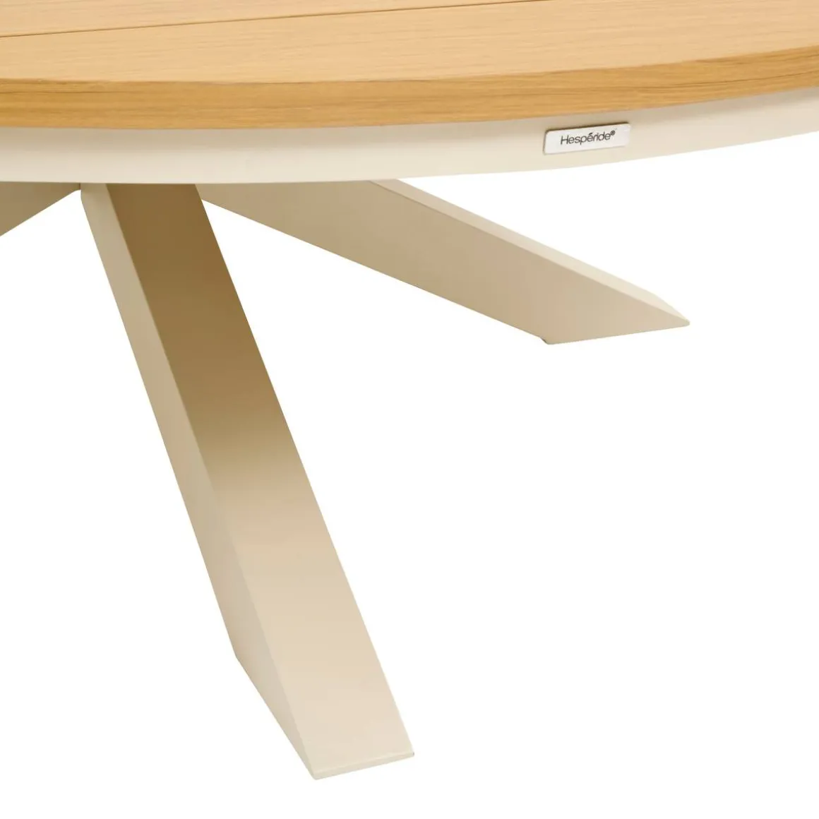 Table de jardin ronde ORACLION Effet bois noix / Argile