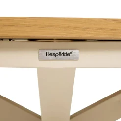 Table de jardin ronde ORACLION Effet bois noix / Argile