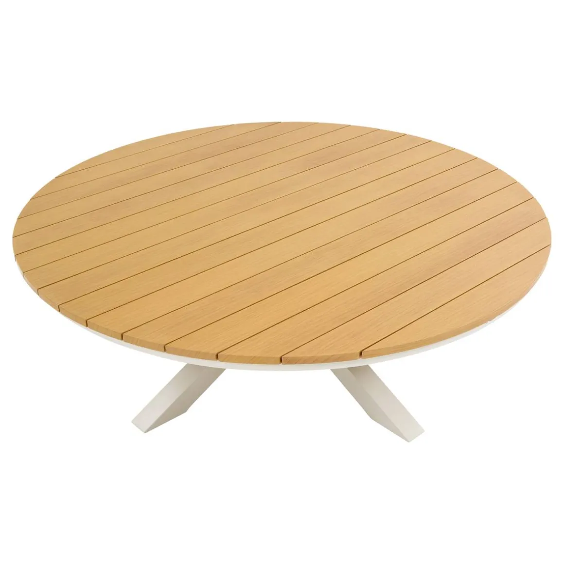 Table de jardin ronde ORACLION Effet bois noix / Argile