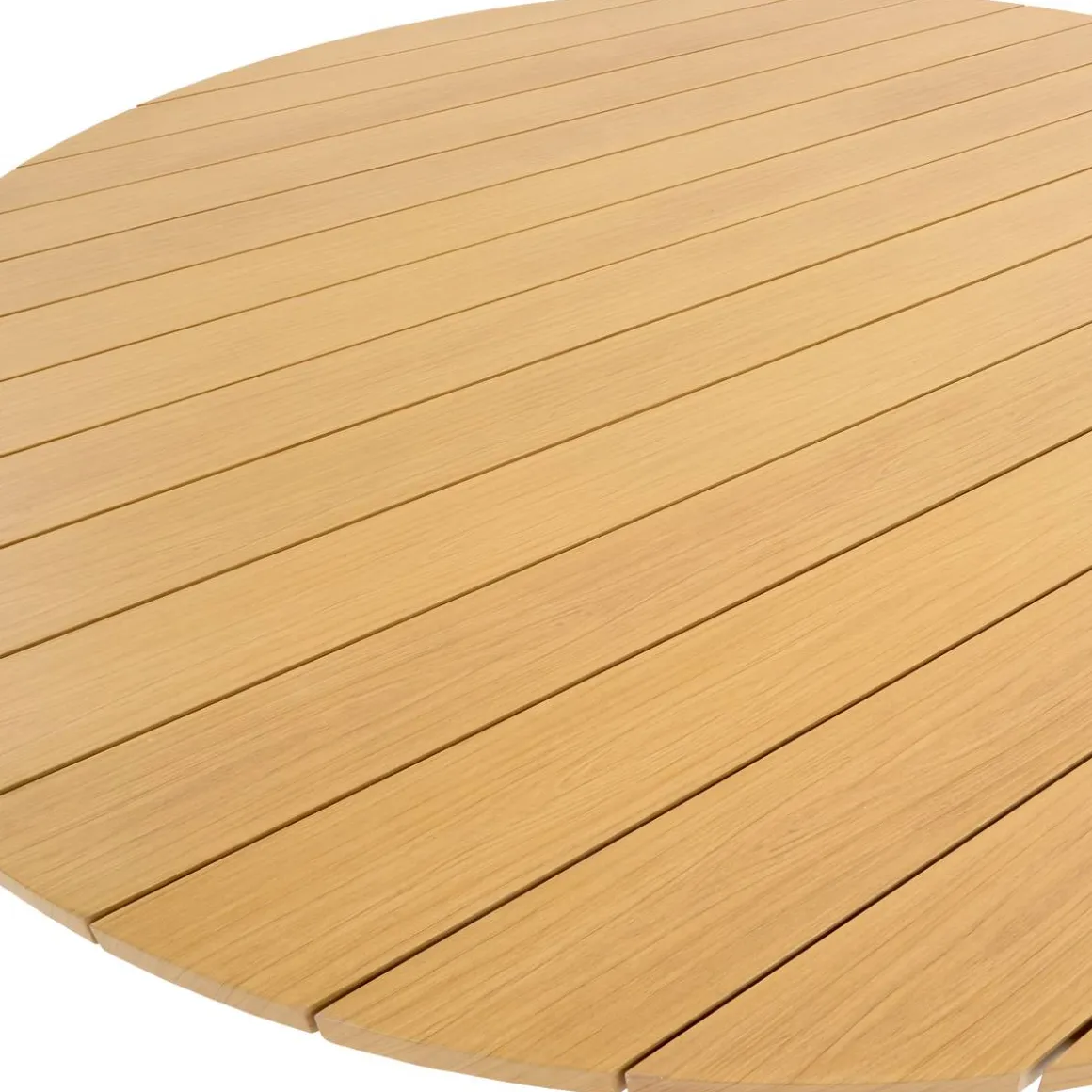 Table de jardin ronde ORACLION Effet bois noix / Argile