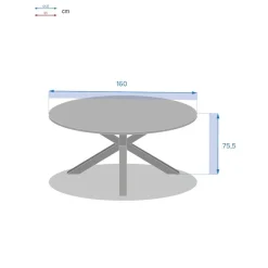 Table de jardin ronde ORIENGO Acacia & Graphite