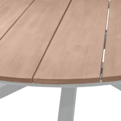 Table de jardin ronde ORIENGO Acacia & Blanc