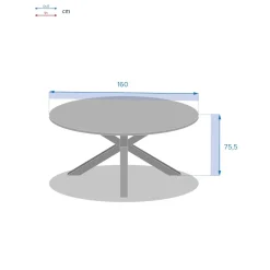 Table de jardin ronde ORIENGO Acacia & Blanc