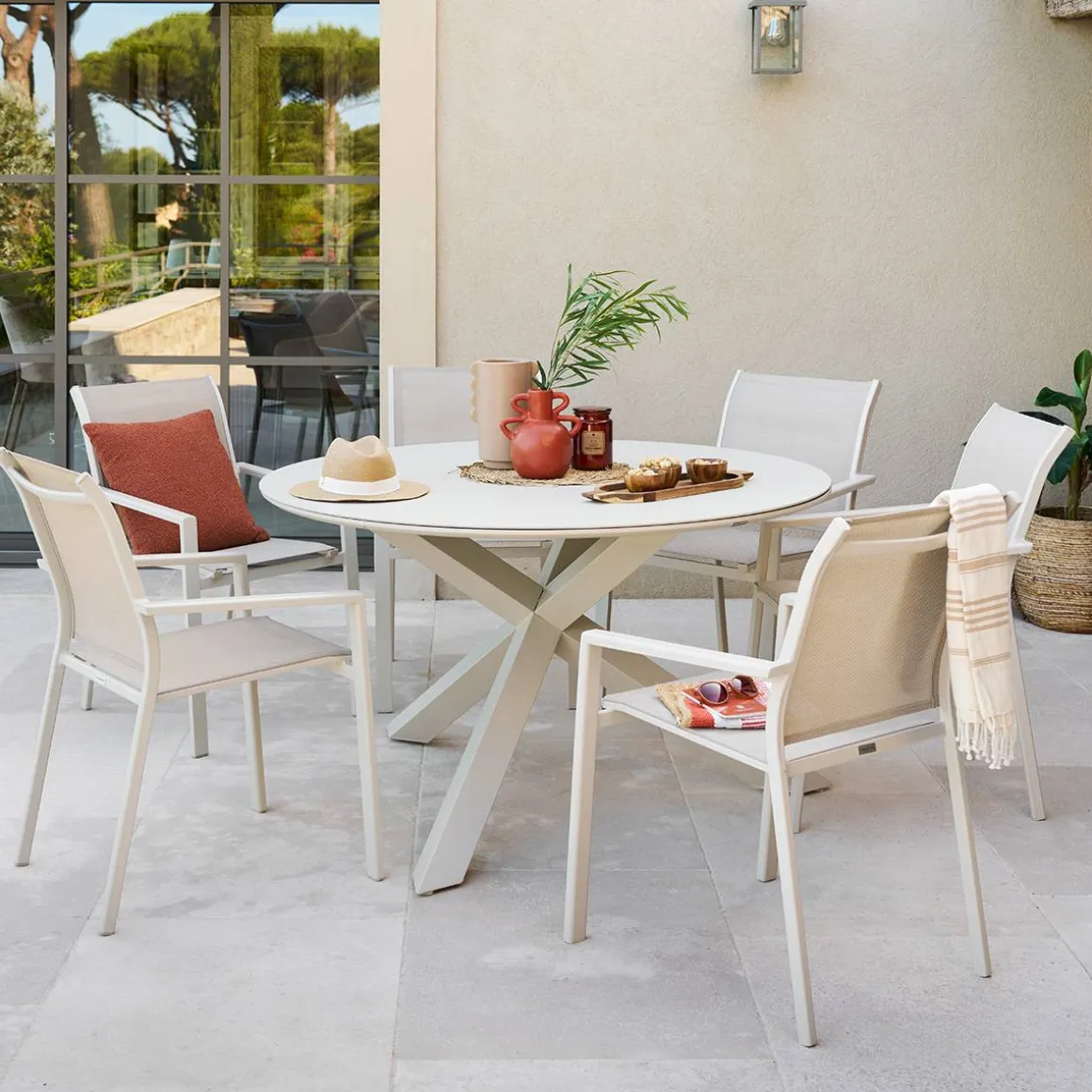 Table de jardin ronde ORYON Argile