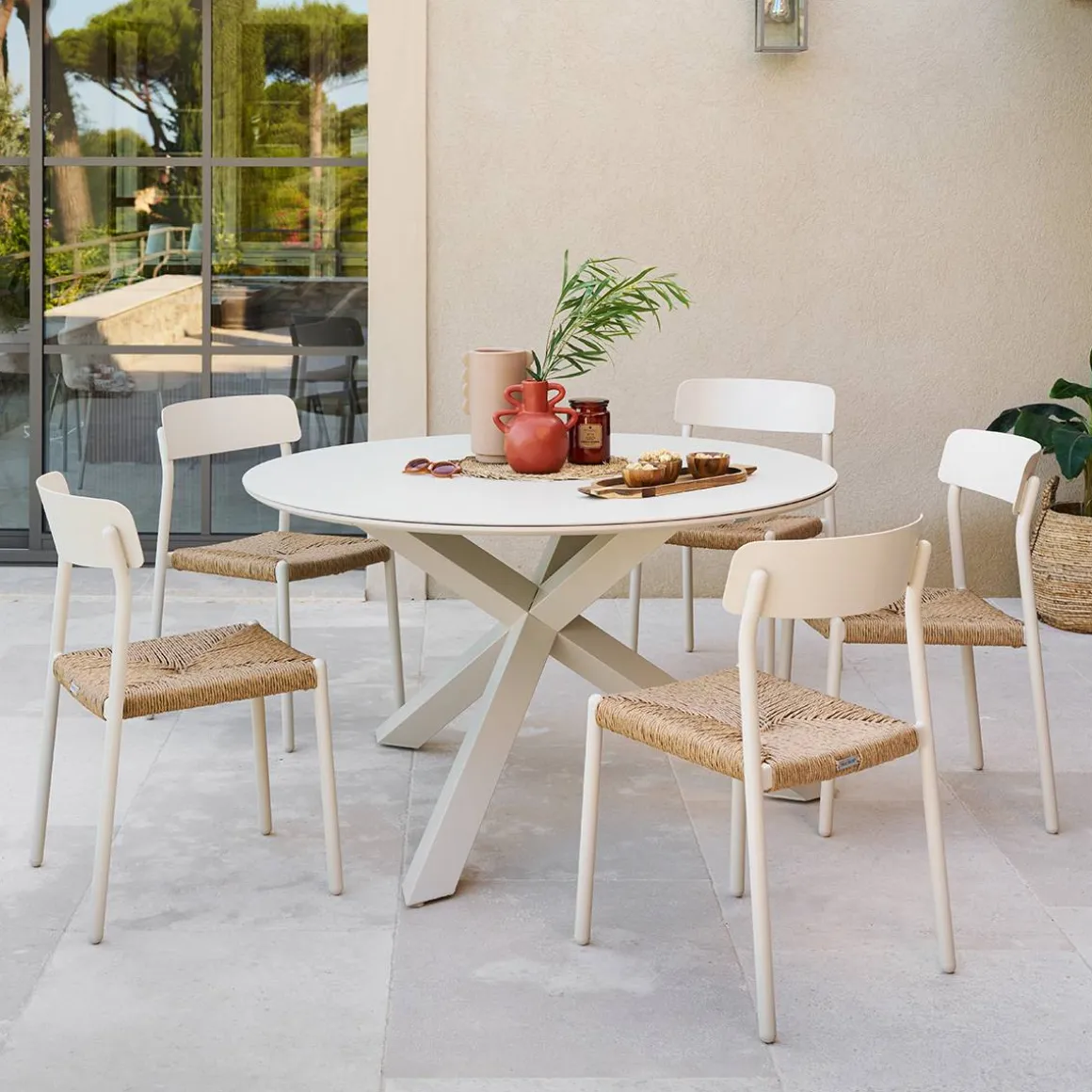 Table de jardin ronde ORYON Argile