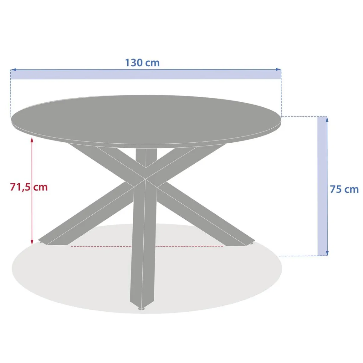 Table de jardin ronde ORYON Argile