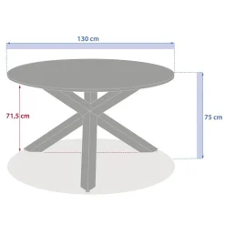 Table de jardin ronde ORYON Argile