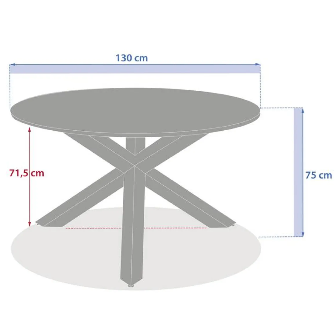 Table de jardin ronde ORYON Argile