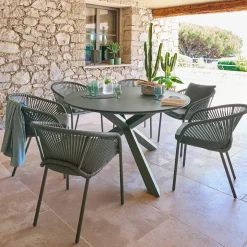 Table de jardin ronde ORYON Vert laurier