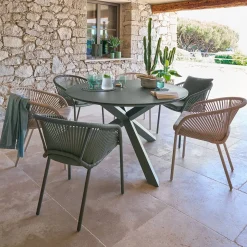 Table de jardin ronde ORYON Vert laurier