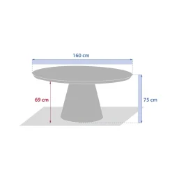 Table de jardin ronde YCONIA Argile