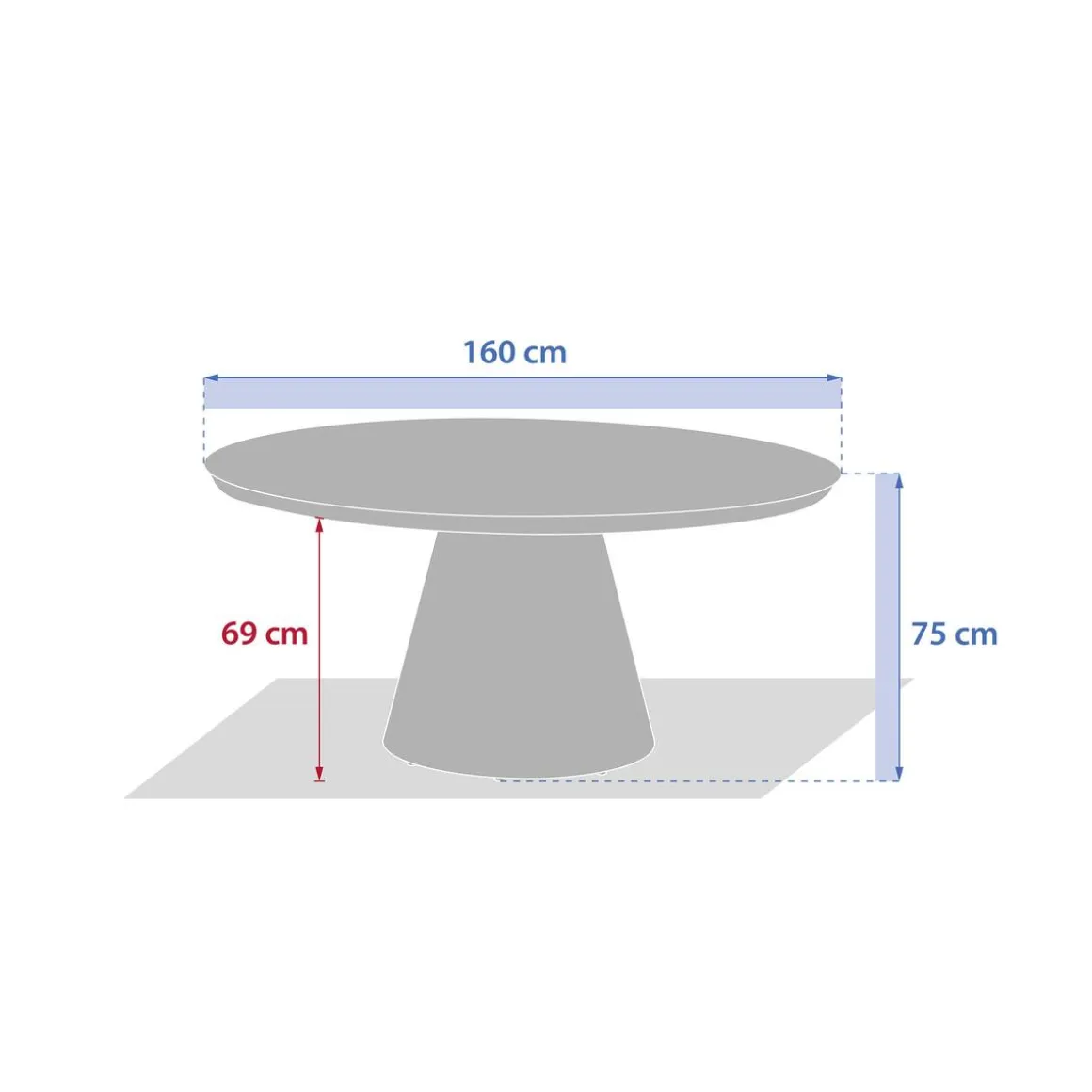 Table de jardin ronde YCONIA Argile