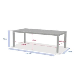 Table de jardin ÉVASION Effet bois Lin & Argile