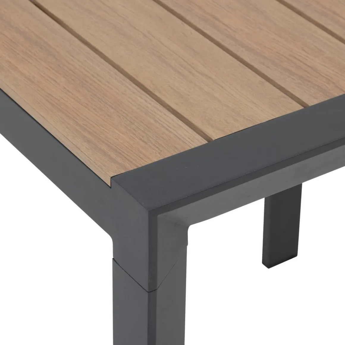 Table de jardin ÉVASION Effet bois Honey & Graphite