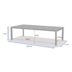 Table de jardin ÉVASION Effet bois Honey & Graphite