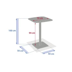 Table haute de jardin carrée ALEGORIA Graphite