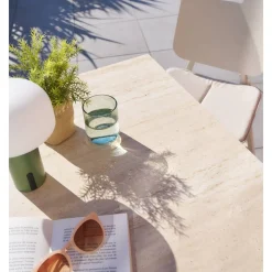Table haute de jardin carrée TERZANO Vanille & Argile