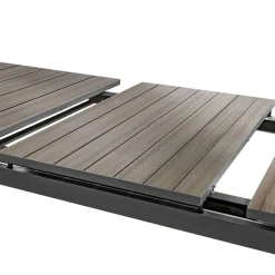 Table haute de jardin extensible ÉVASION Seigle effet bois & Graphite
