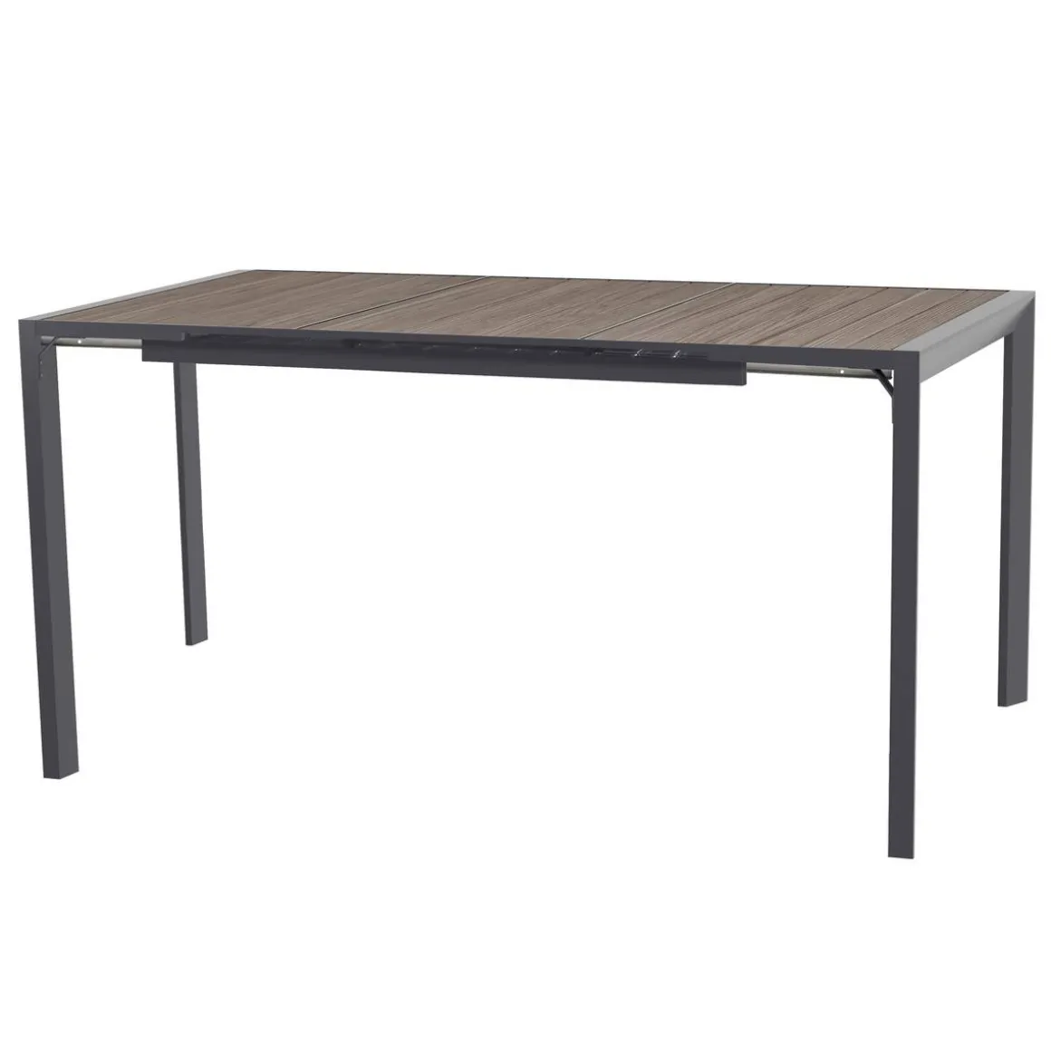Table haute de jardin extensible ÉVASION Seigle effet bois & Graphite