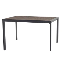 Table haute de jardin extensible ÉVASION Seigle effet bois & Graphite