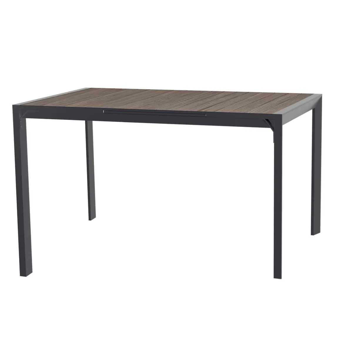 Table haute de jardin extensible ÉVASION Seigle effet bois & Graphite