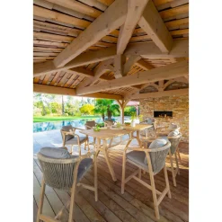 Table haute de jardin rectangulaire PAPOUASIE Acacia