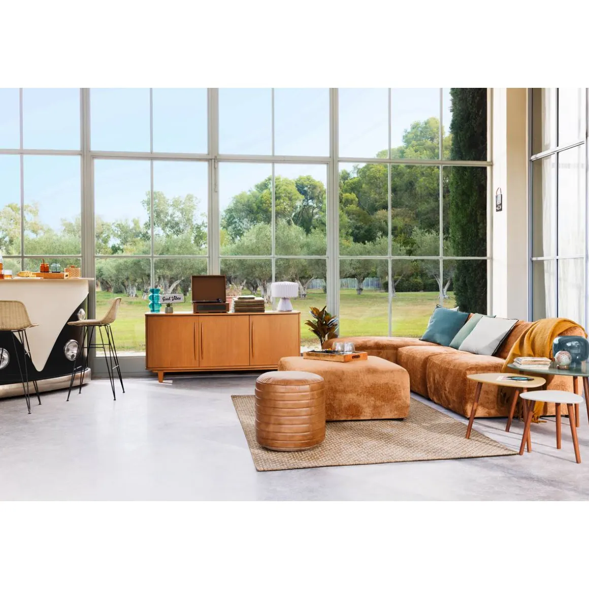 Tapis d'extérieur LUKA effet naturel