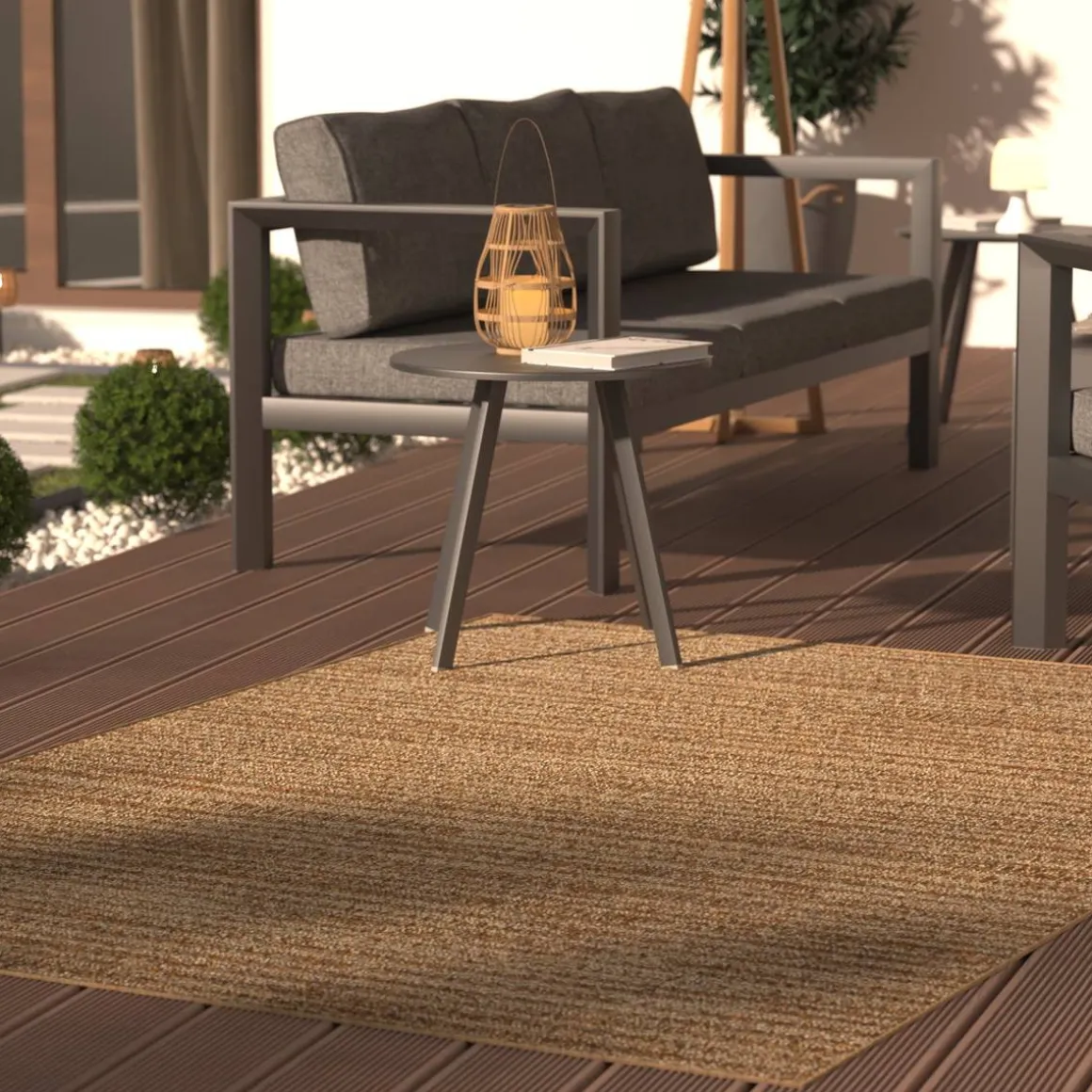 Tapis d'extérieur LUKA effet naturel