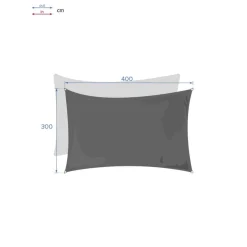 Voile d'ombrage rectangulaire CURACAO Gris